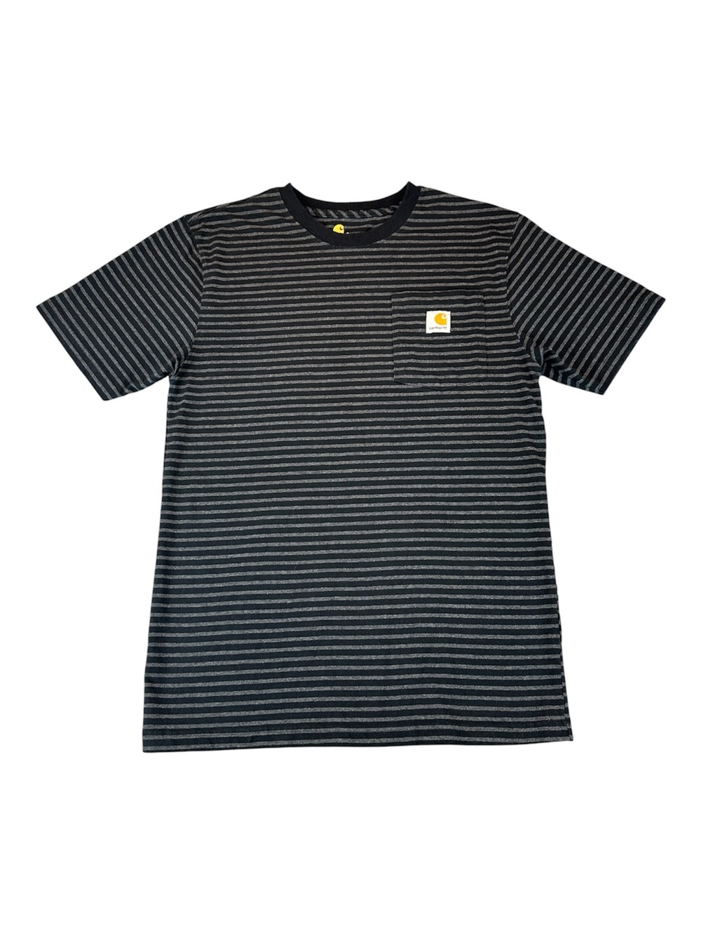 Carhartt K87 Pocket T Shirt Men’s S Black Gray Stripe Original Fit Tee